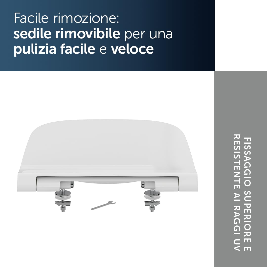 Ideal Standard i.life A sedile WC con SoftClose, sottile – Bianco (Alpin)