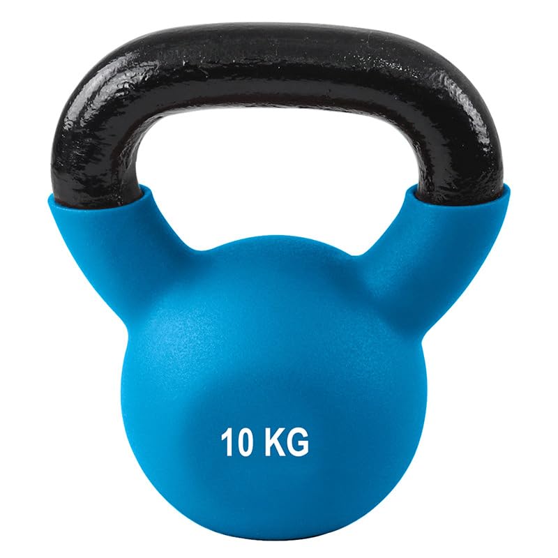 BodyTrain Cast Iron Neoprene Coated Kettlebells, 4-40kg Weight Options, Single, Pairs, Racks, Sets (10kg Single)