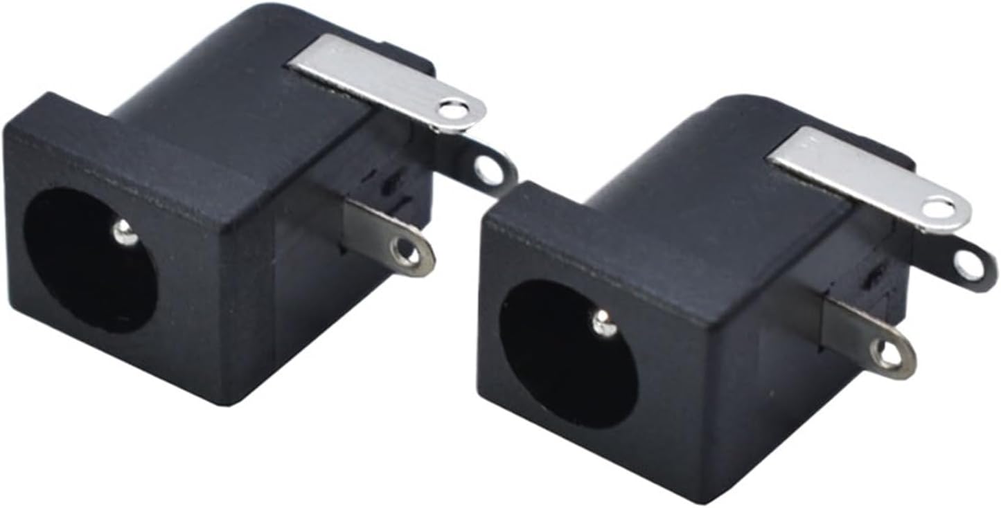 5/10pcs 5.5x2.1 5.5x2.5mm DC-005 Black DC Power Jack Socket DC Connectors Barrel-Type Right Angle Mount Terminal(5.5x2.1,10pcs)