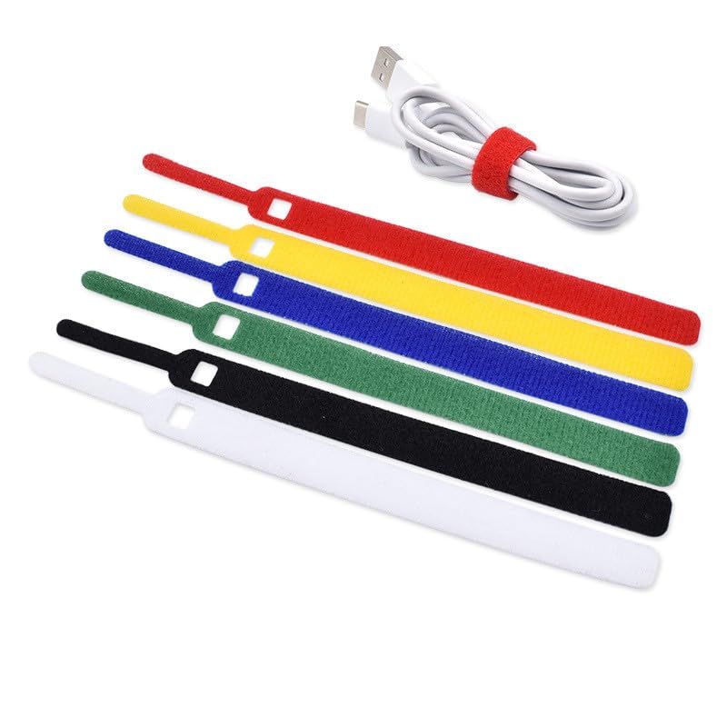 BUDAY 30PCS Reusable Cord Organizer Keeper Holder Fastening Cable Ties Straps for Earbud Headphones Phones Wire Wrap Managemen(30PCS Blue Needle)