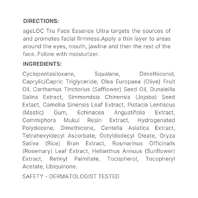 Nu Skin ageLOC Tru Face Essence Ultra | Skincare Serum to Support Contoured & Youthful Appearance | 60 Convenient Capsules for Instant Firming, Skin Tightening & Contour Enhancement