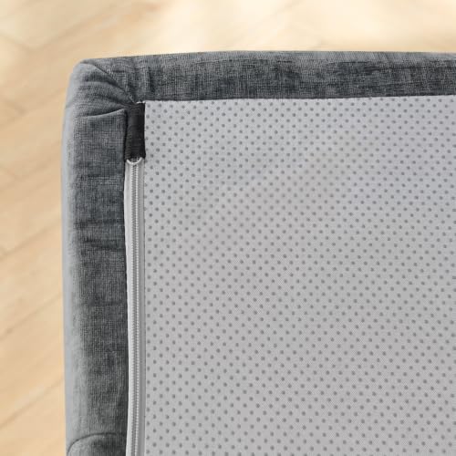 Image of KCGKCG 132 inch U Shaped Chenille Cloud Couch - No Assembly Required, Dark Gray