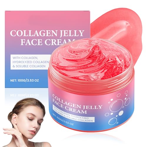 100g Collagen Jelly Cream,Hidratación Duradera Crema Colageno Facial,Crema De Jalea De Colágeno, Reduce Las Líneas De Expresión Y La Opacidad,Restaura La Función Barrera De La Piel