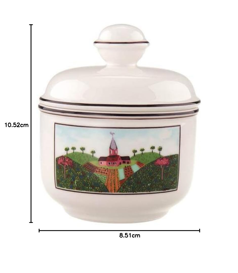Villeroy & Boch Design Naif Zuccheriera per 6 Persone, 0.2 L, Porcellana con Decorazioni dall'Aspetto Fantasioso