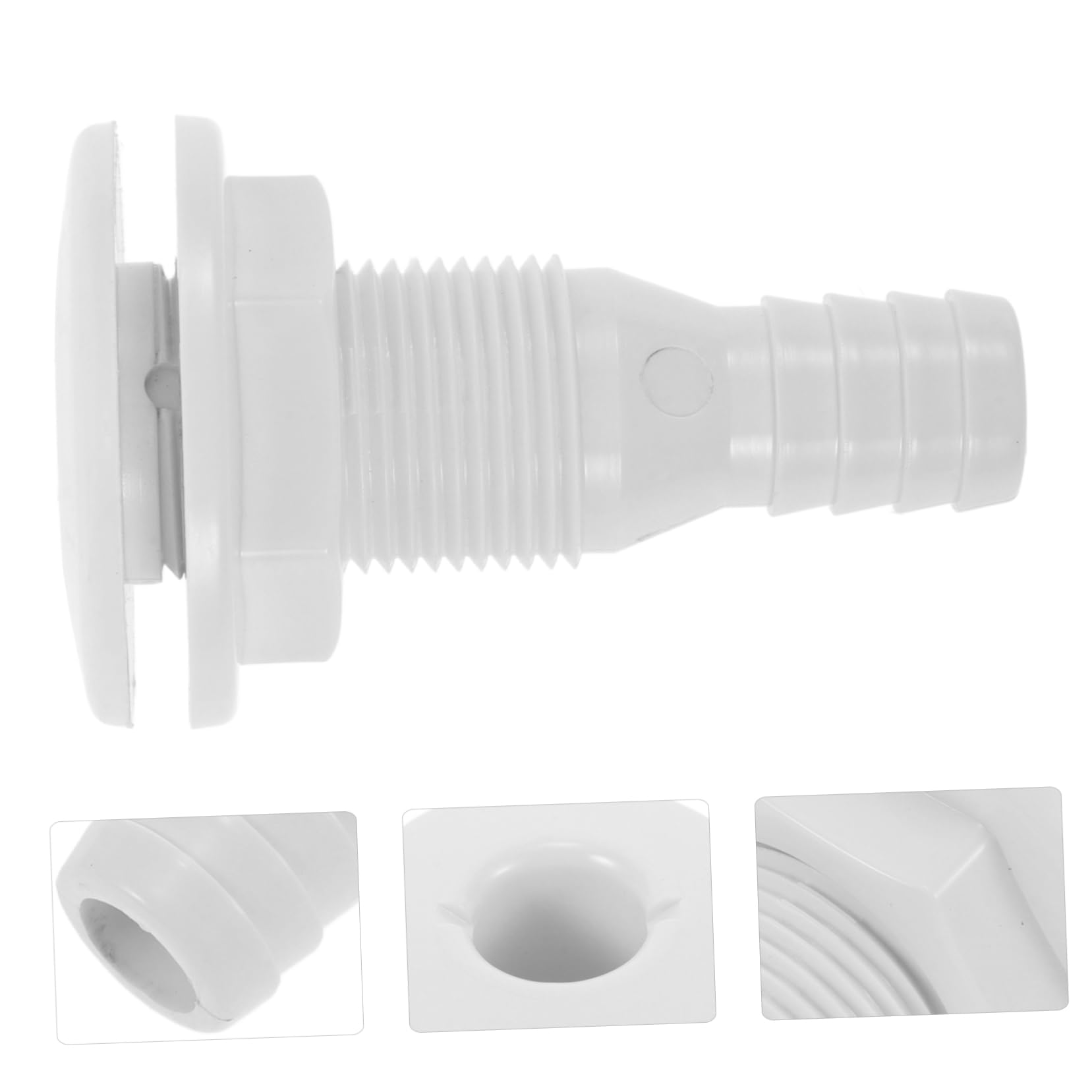 Hemobllo Válvula de Drenaje PVC Push-in Boat Drain Plug tapón de Drenaje de un Lado desagüe tapón de Drenaje para Barco Tubo de Drenaje de la embarcación el plastico White