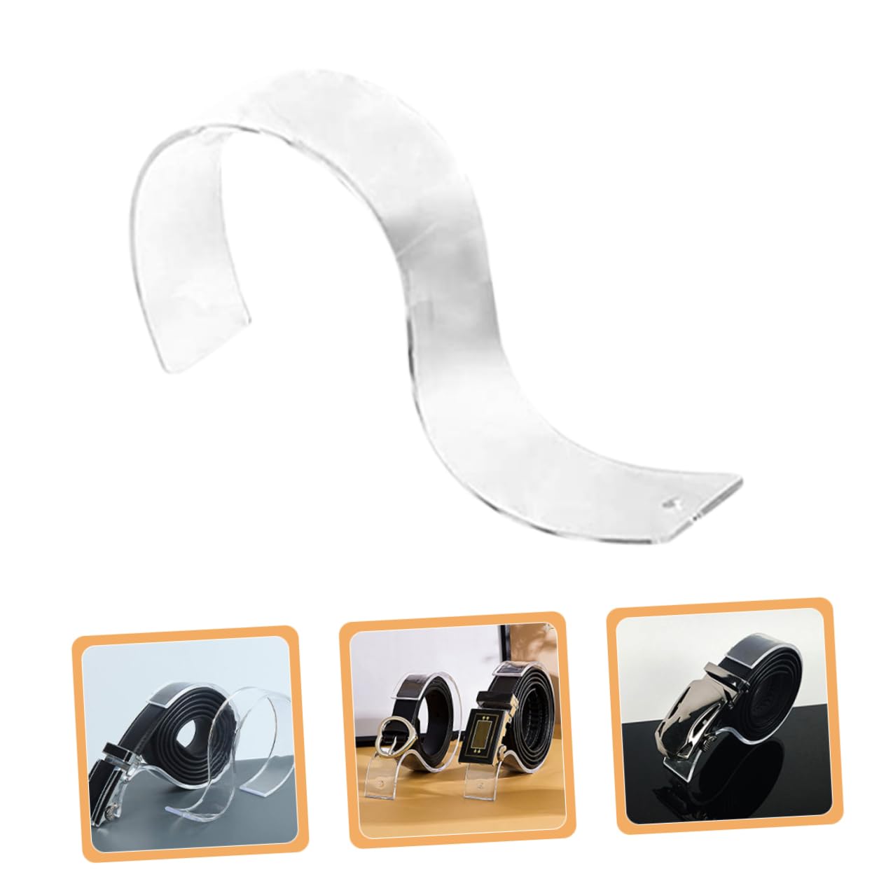 HOMOCONO 4 Pack Acrylic Belt Rack Belt Organizer Wall Storage for Closet Holders