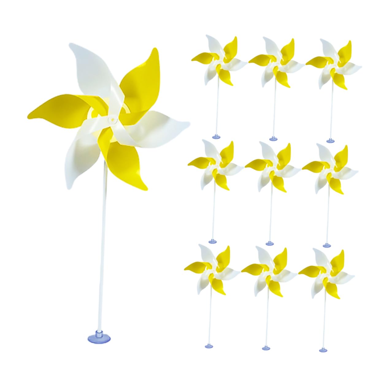 Milisten 1Set Decorative for Garden and Lawn Colorful Windmill Dual Color Design with Suction Cup Base for Outdoor Decor and Celebrations