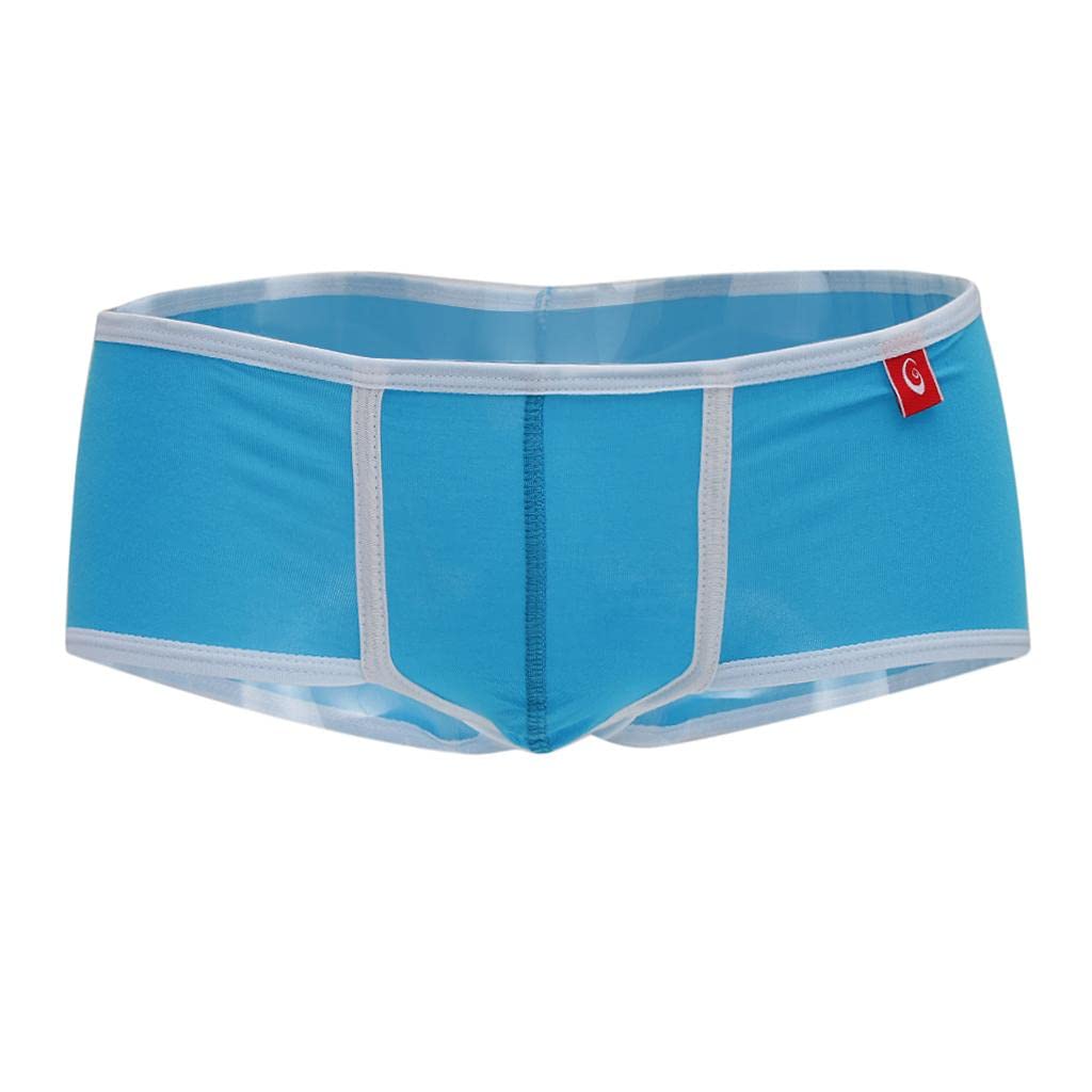Men Breathable Modal Boxer Briefs Underwear Stretch Briefs Trunks L Blue-image-17