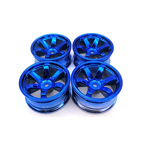 KEEDA Llantas de plástico de 52 mm de diámetro para 1/10 RC On Road Tourenwagen Drift Auto (azul)