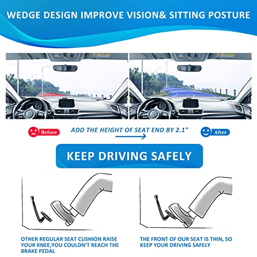 Dreamer Car Seat Cushion For Car Seat Driver - Memory Foam Office Chair Cushions With Larger Size To Add More Comfort - Wedge Driver Seat Cushion Improve Driving View- (Mesh Cover,Black) #TOP2