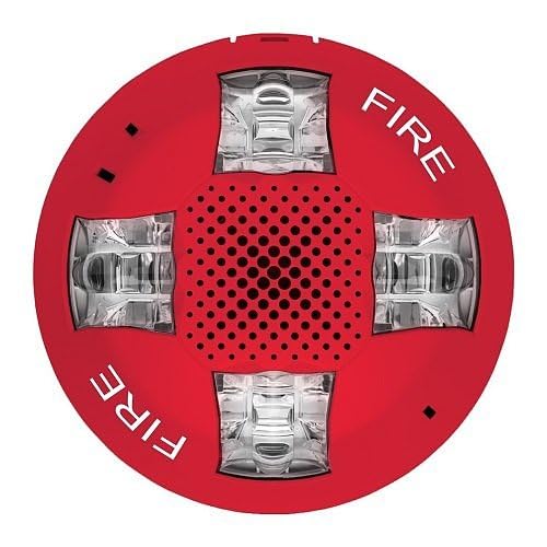Genesis EGCSVRF Ceiling Speaker/Strobe, Red, 15-115cd, Fire Marking, 25V/70V Compatible