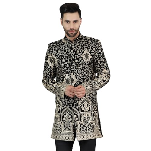 Image of WINTAGE Men's Embroidered Velvet Bandhgala