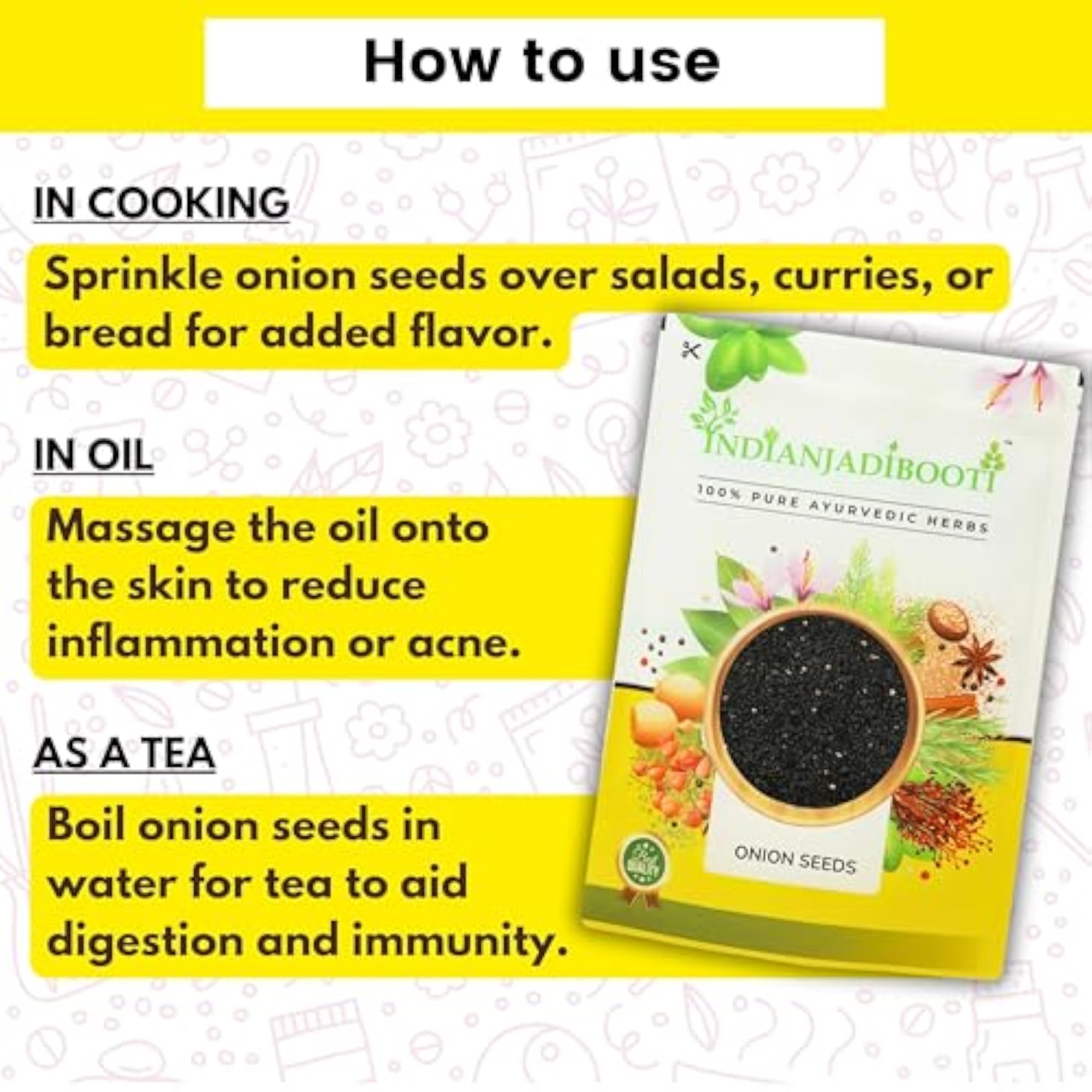 IndianJadiBooti Edible Onion Seeds, 900 Grams Pack