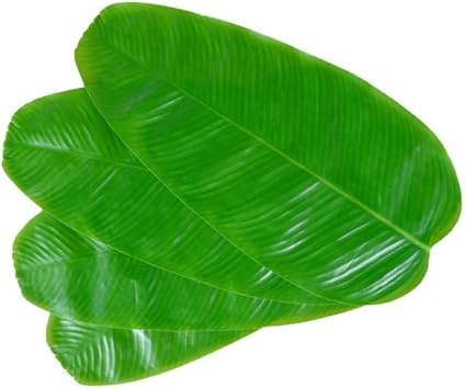 KICHOUSE Banana Leaf Placemat Set 10Pcs Simulated Plant Table Mats for Kitchen Dining Tableware Protection and Home Decorative Use 22.05X11.02 Inches