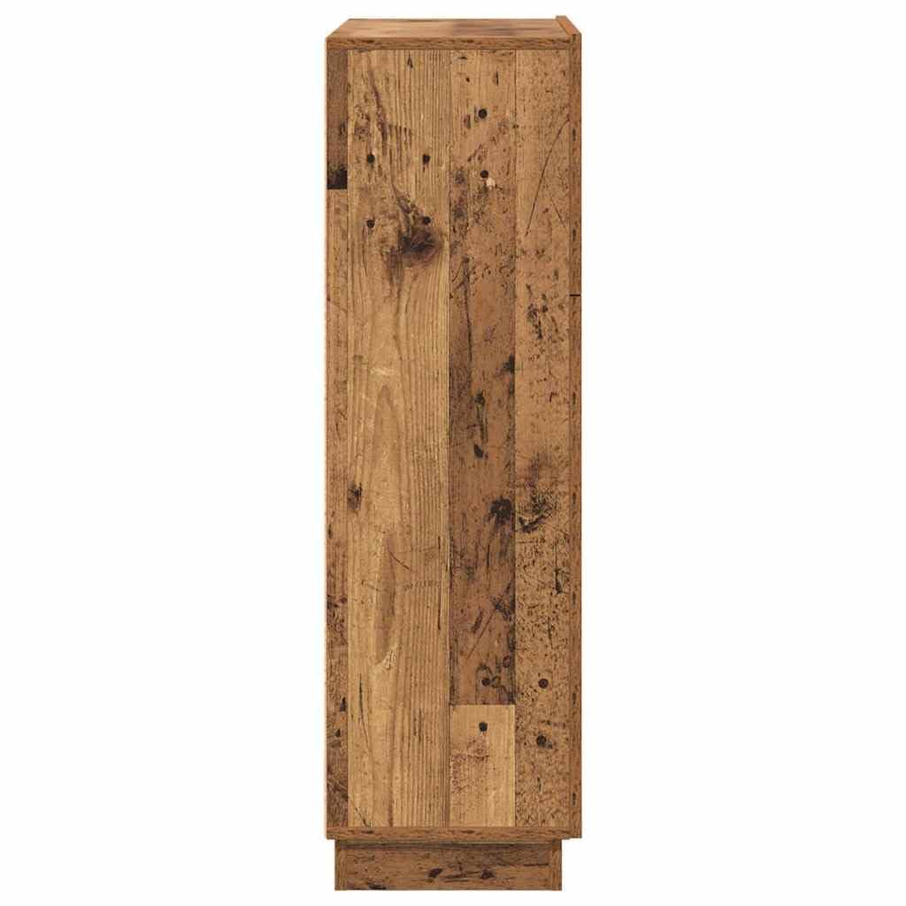 Scrivania in legno anticato, 71,5 x 31,5 x 106,5 cm, con scaffale e 3 ante per casa, studio, camera dei ragazzi, laptop, PC, monitor, tastiera, stampante, raccoglitore