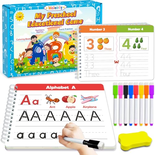 Image of Preschool Learning Activities Kindergarten Workbooks, Toddler Busy Book Handwriting Practice, Coloring Tracing Activity Book for Kids 3-5, Montessori Educational Toys for 3 4 5 Year Old Boy Girl Gifts