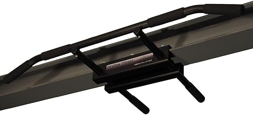 Firstlaw Fitness - Límite de peso de 600 libras - Barra de dominadas I-Beam - Barra larga con extremos doblados - Empuñaduras de goma duraderas -