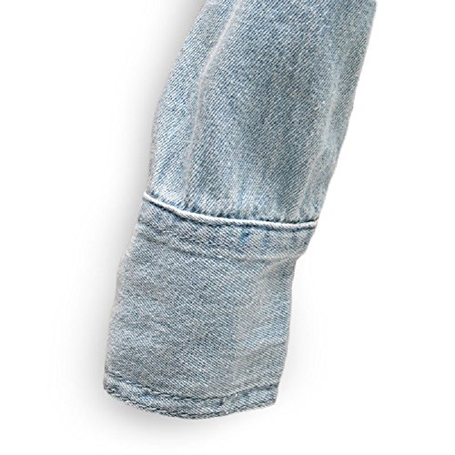 AvaCostume Women's Long Sleeve Double Pocket Slim-fit Jean Denim Shirt4