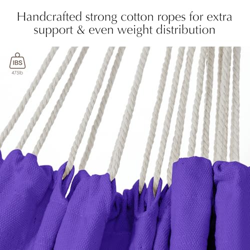 PNAEUT Double Hammocks for Outside, Replacement Outdoor Tree Hammock for Indoor Patio Porch Garden (Purple, Medium) by PNAEUT - Image 3