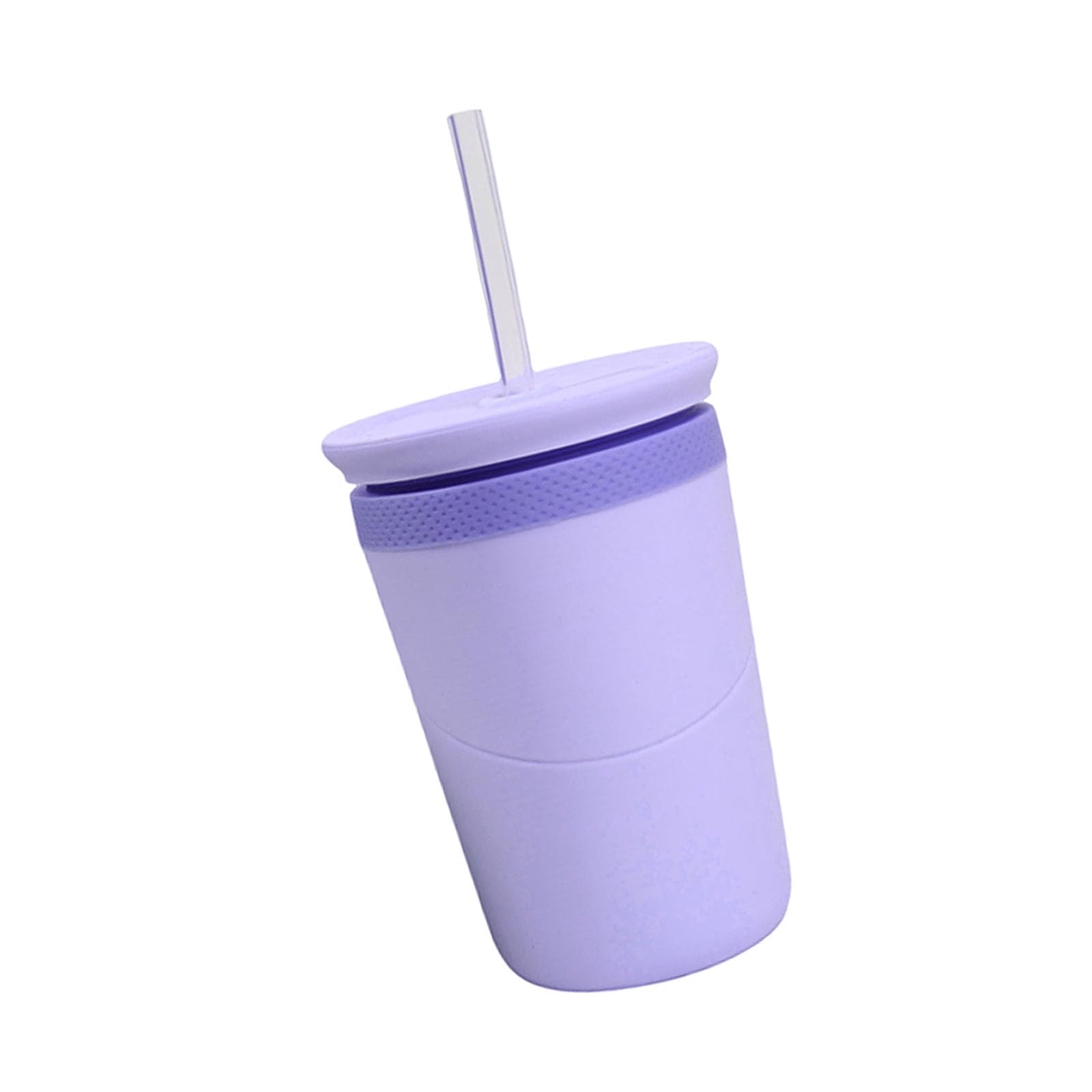 Carotoe Purple Stylish Flexible Sipping Cup Creates Ice Without Extra Mold Suitable For Hot Weather And Busy Routines Spill Resistant Sipper Bottle