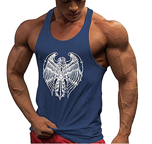 HOTCAT Uomo Sportivo Tank Top Canotterie per Bodybuilding Canotta da Palestra Cotone Fitness Veste Allenamento Muscoli Tank Top