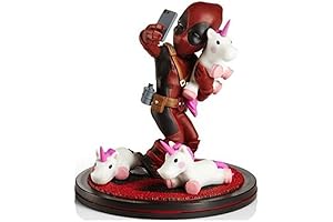 Quantum Mechanix Deadpool Unicorn Selfie Q-Fig Max Toons Figure, Multicolored