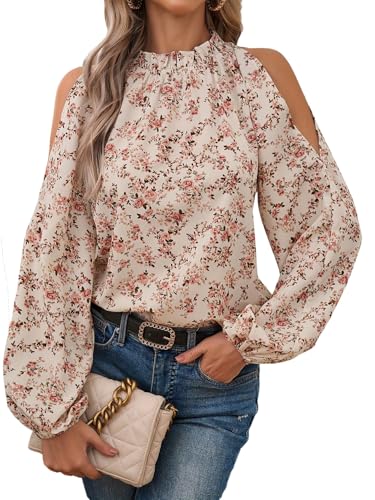 GORGLITTER Bluse Damen Langarm Elegant...