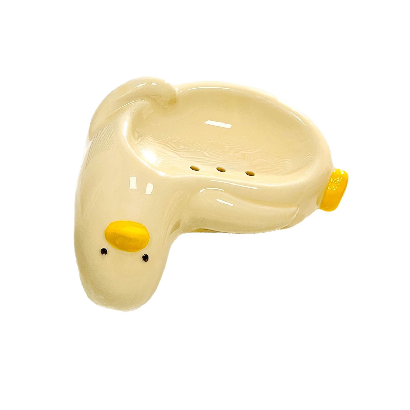 Bathroom Sink Soap Holder Ceramic Cartoon Animal with Raised Tray and Drain Holes, Playful Vanity Counter Organizer for Hand Soap Use Holder Animal Tray Wash Basin Vanity Saver Powder Room Sink Decor