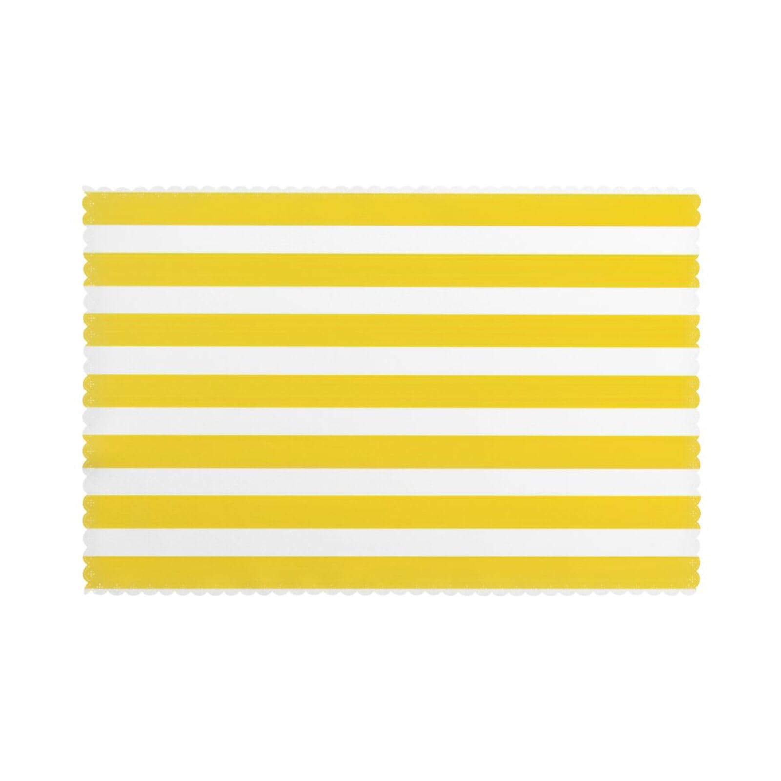 Lemon Zest Yellow Stripes Pattern Print Placemats for Dining Table Set of 6 12x18 Inch Table Mats for Party Kitchen Dining.