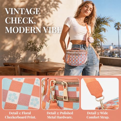 Image of Makes Checkered Crossbody Bag Bum Bag for Women with Pouch