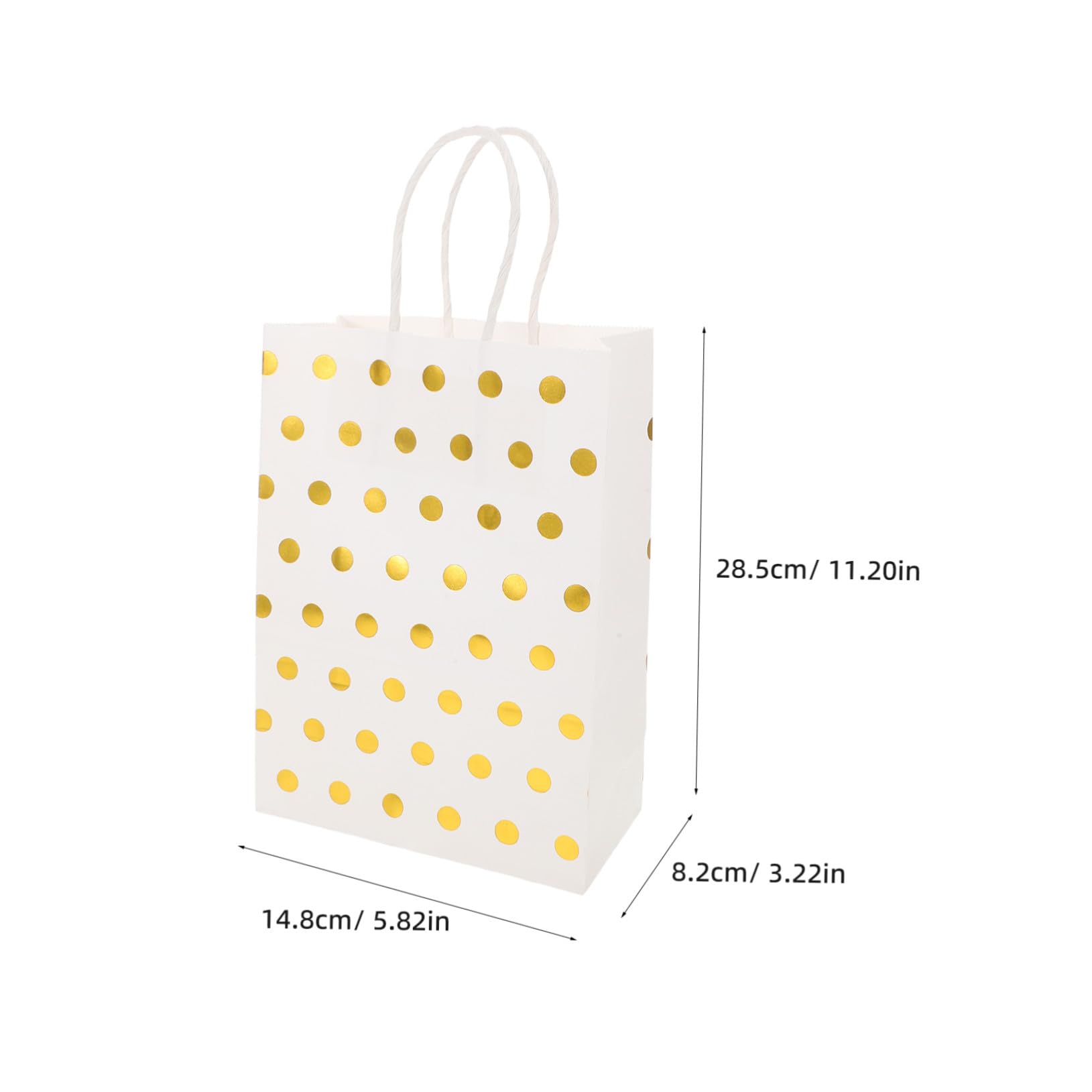 Homoyoyo 30pezzi Sacchetti Regalo in Carta Kraft con Motivo Pois Dorato con Manici per Confezioni di Gioielli Bomboniere e Shower