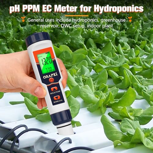 pool salt tester ph meter orapxi salinity meter and ph tester ppm ec meter with lcd screen 5 in 1- salt ph tds ec meter for saltwater pool hot tubs spas aquarium hydroponics system home brew