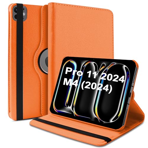 Image of TGK Rotating Case for iPad Pro 11 Inch M5 2025 /M4 2024 Model A3357 /A3358 /A3359 /A2836 /A2837 /A3006, Cover for 6th /5th Gen iPad Pro 11 inch Orange