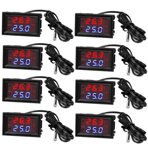Image of Weewooday 12V Temperature Controller Thermostat Dual LED Display,8 Pcs