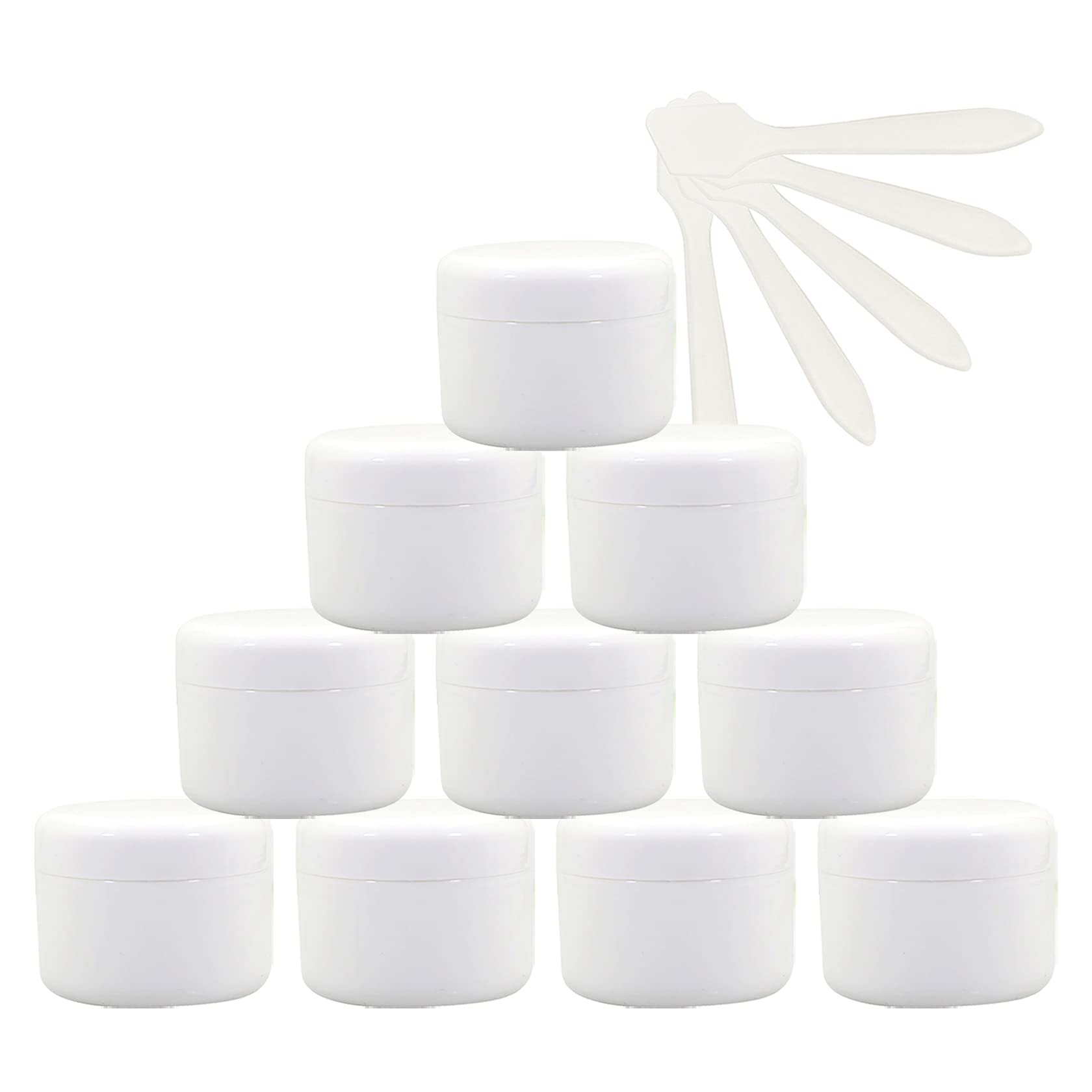 24 Pezzo 50 ml Barattoli in Plastica Bianco Contenitori Barattolo Vuoto Barattoli Piccoli con Coperchio Barattoli Cosmetico Contenitore per Prodotti di Cosmetica