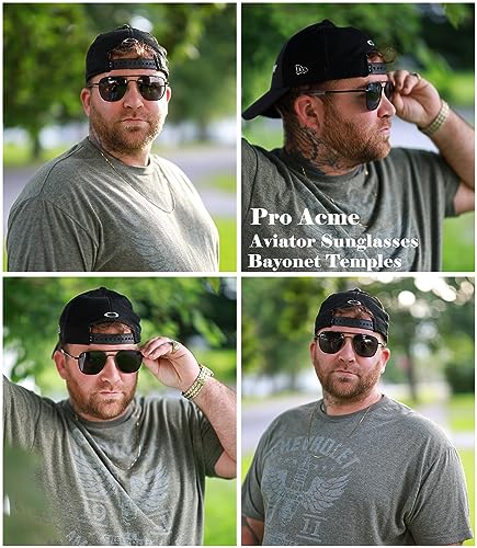 Pro Acme Sunglasses Men Polarized Aviator Sunglasses Military Style Metal Frame with Bayonet Temples2