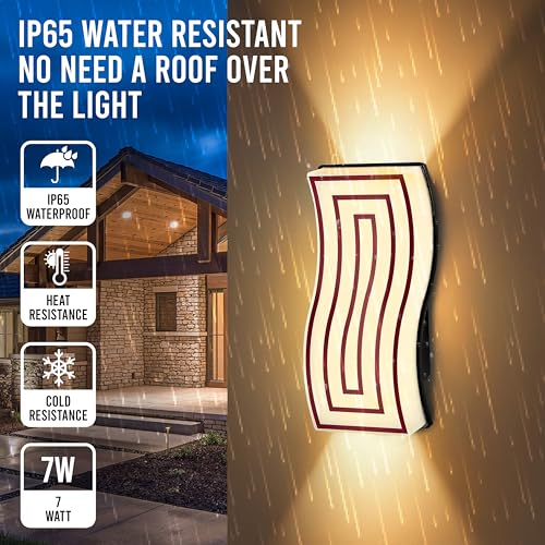 Image of Gesto 7W Waterproof Led Wall Light for Home Decoration - Up Down 2-Way LED Wall Lamp | IP65 Outdoor Fancy Wall Lights for Balcony,Gate,Elevation,Garden,Patio | Decorative Wall Mount Light -Pack of 1