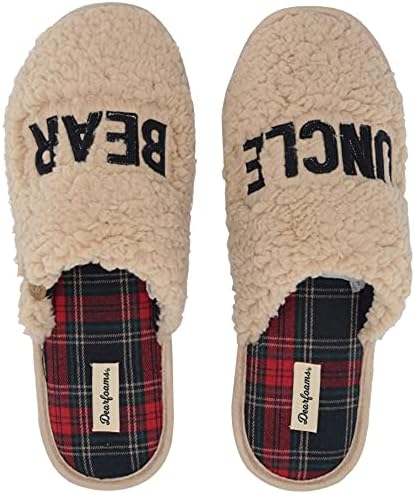 Dearfoams Men's Uncle Bear Slipper, Cream, Small | Image 7