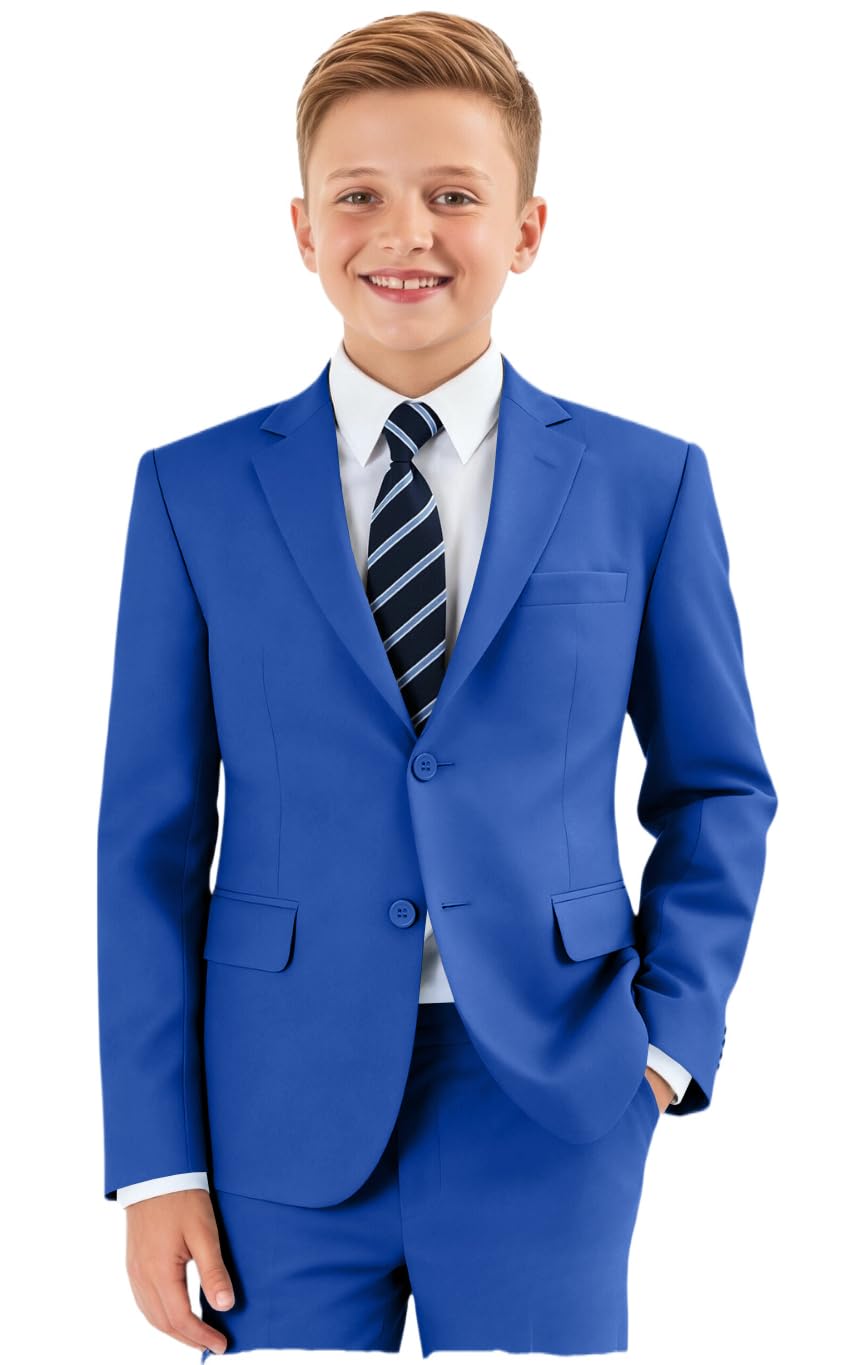 Boy's Suit 5pcs Tuxedo Suit for Toddler Set Formal Slim Fit Jacket Pants Shirt Dress Ring Bearer Outfit for Kids with Tie