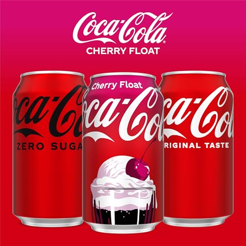 Image of Coca-Cola Cherry Float Fridge Pack Cans, 12 fl oz, 12 Pack | Carbonated drink with creamy vanilla and cherry flavor