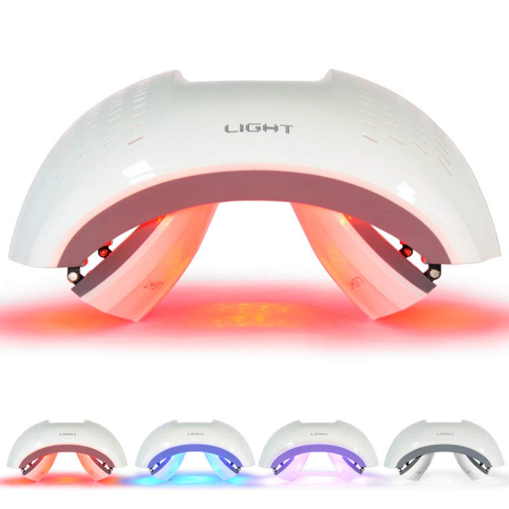7 Colors Led Face Mask PDT LED Photon Light Therapy Light Phototherapy Lamp Foldable Machine for Acne Remover-Redwine