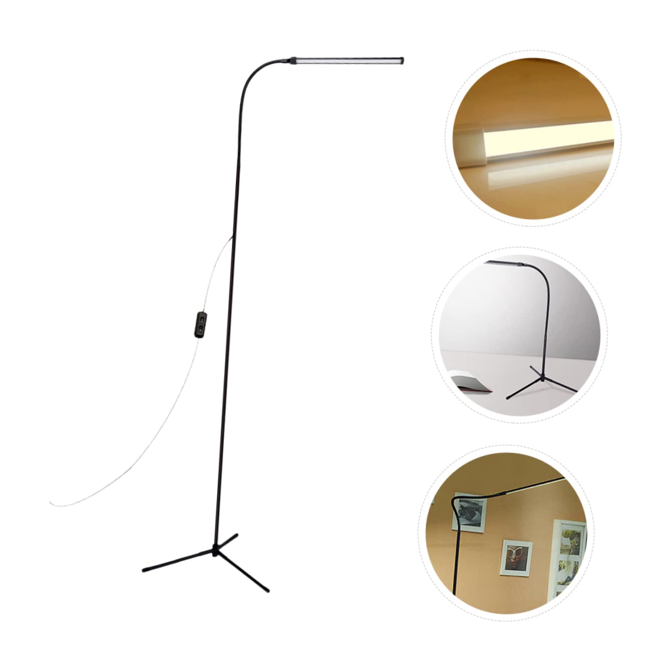 Tofficu Lampada da Lettura LED con Clip, Collo D’oca Flessibile, Dimmerabile, senza Sfarfallio, Luce Antiriflesso, in Alluminio e Ferro, Nero