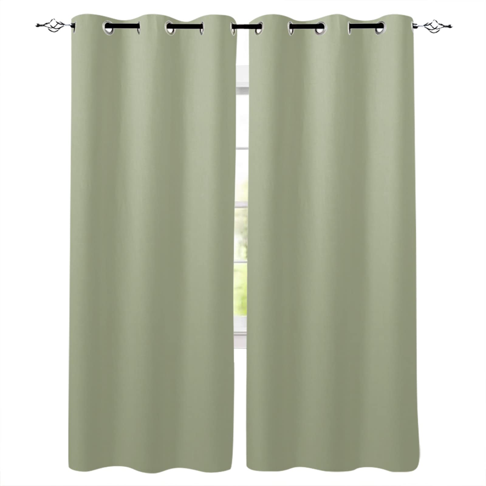 Amazon.com: Sage Green Blackout Curtains 72 Inches Long for