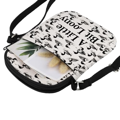 JXGZSO Funny Bird Pun A Little Bit Loony Crossbody Bag Loon Bird Gift Loon Lover Gift4