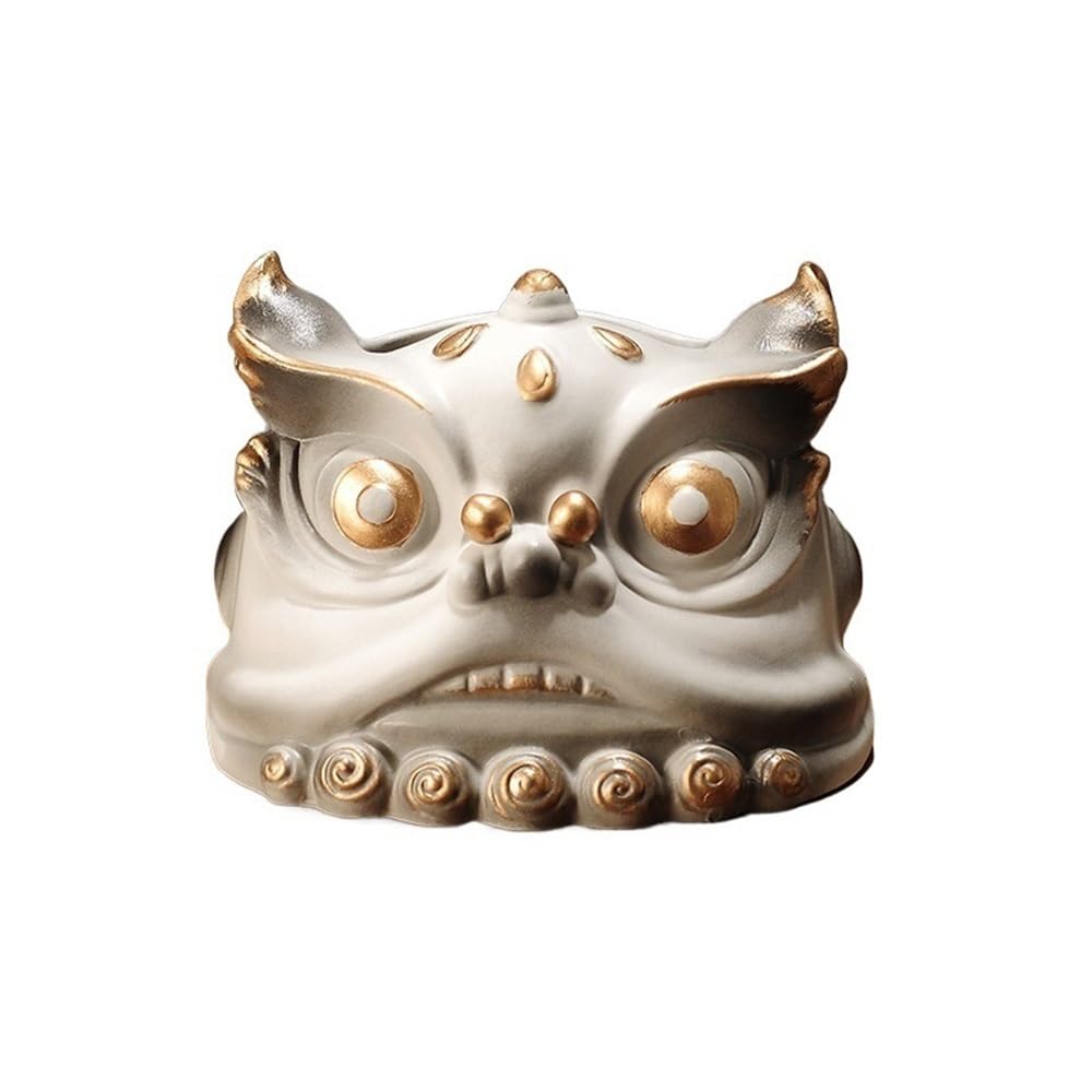 Tissue Case Tissue Box Holder Ceramic Fortune Desktop Chinese style Tissue Dispenser(White)