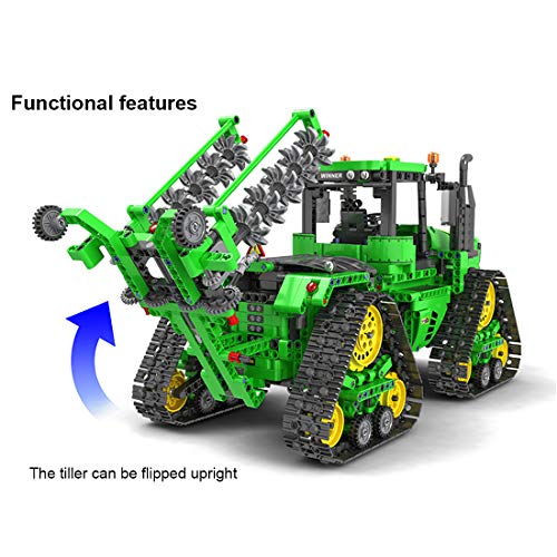 BEVER Technik Traktor Klemmbausteine Set, Winner 7119 2,4G RC Crawler Traktor für John Deere Soucy Track, Modellbausatz… – Bild 6