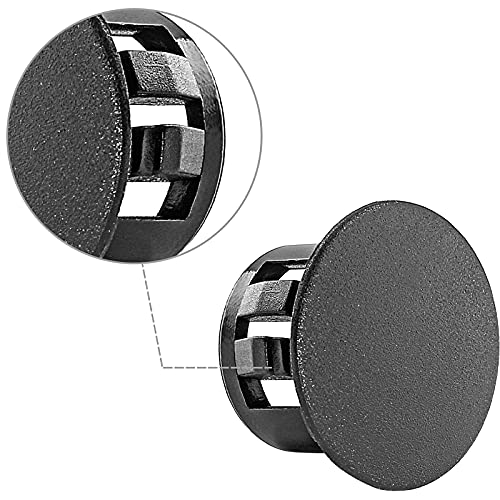 Murtenze 30 Pcs 13Mm (1/2") Black Hole Plugs, Plastic Flush Type Panel Plugs Fastener Cover, Round Plastic Snap In Locking Tubing Plug For Kitchen Cabinet Furniture #TOP4