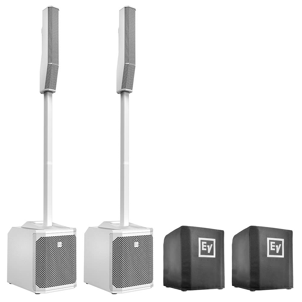 Electro-Voice Evolve 30M White Compact Column Loudspeaker System (Pair) with 2X EVOLVE30M-SUBCVR Sof