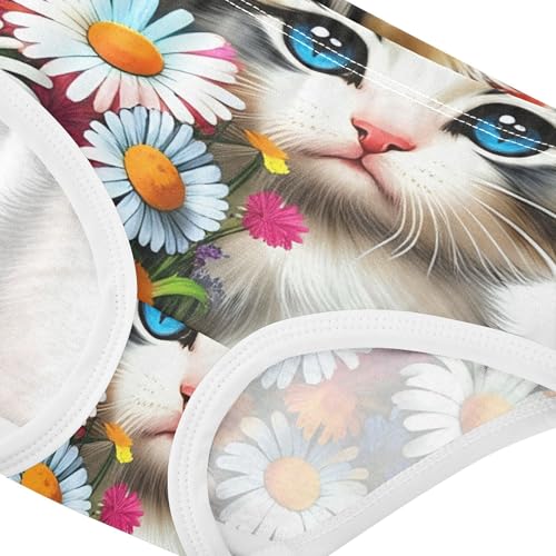 Girls Underwear Toddler 2t Cotton Girl Panties Cute Fun Briefs Underpants Kitten Colorful Daisies Flowers4