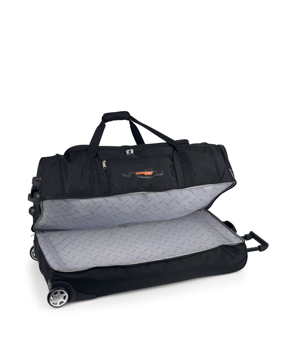 Gabol - Bolso de Viaje Extra Grande con Ruedas Week Eco 83x39x36cm y Capacidad 116L - Interior Forrado con Compartimentos - con Asa de Mano - Diseño Español en Poliéster Reciclado RPET - Negro